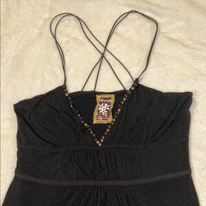 FreePeople Black Strappy Beaded Sundress